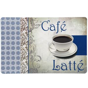 Set de 12 Manteles Ind. Printed Café Latte Azul 30x45 cms CasaMia