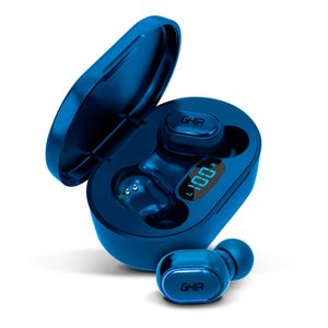 Audífonos Bluetooth TWS, Ghia TWS-1, con Estuche de Carga, Azul