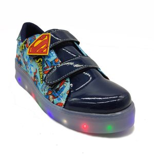 Tenis Niño Super Man Luces Led Moderno Lovely Shoes