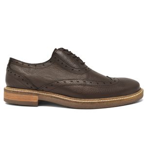 Bostoniano Warlock de Piel grabada en color Café para Caballero