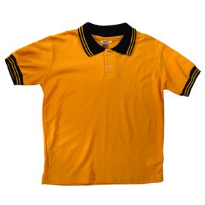 Playera Escolar Amarilla Tipo Polo Cuello Marino-Amarilla