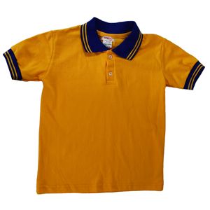 Playera Escolar Amarilla Tipo Polo Cuello Rey-Amarilla