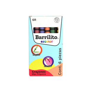 Crayones C/6 6R Barrilito